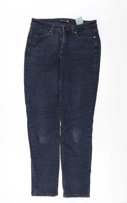 Womens UK Size 12 Cambio Regular Fit Skinny Blue Jeans