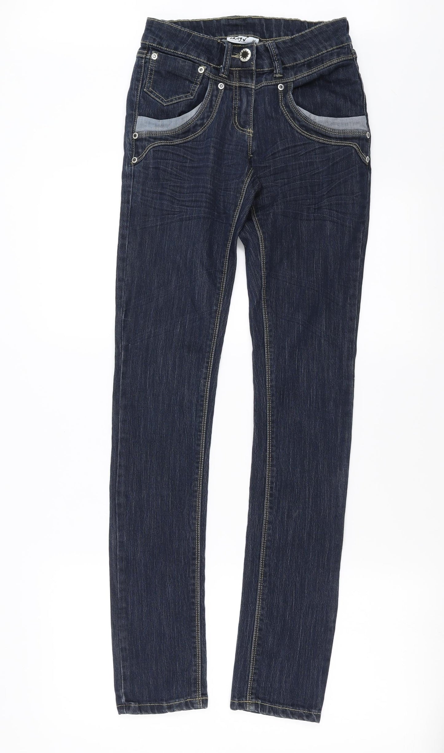 Womens UK Size 6 OKAY Extra-Slim Fit Skinny Blue Jeans