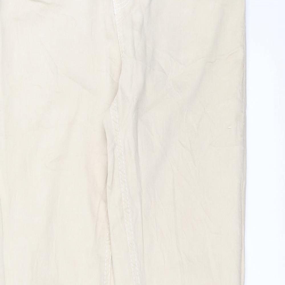 Womens UK Size 10 Preworn Slim Fit Straight Beige Jeans