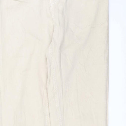 Womens UK Size 10 Preworn Slim Fit Straight Beige Jeans