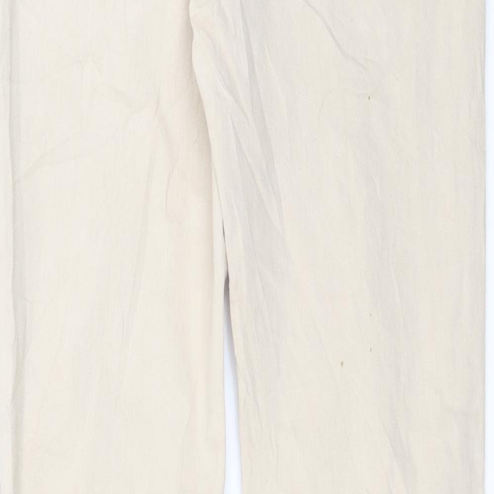 Womens UK Size 10 Preworn Slim Fit Straight Beige Jeans