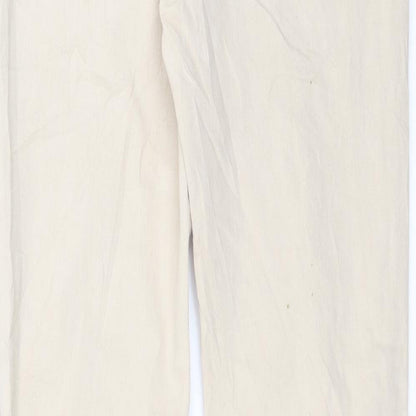 Womens UK Size 10 Preworn Slim Fit Straight Beige Jeans