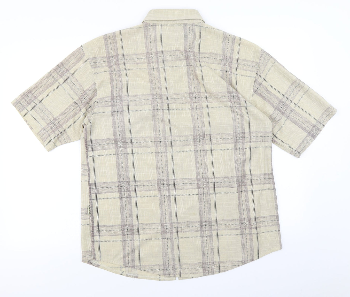 Zee Pnayer Mens Beige Plaid   Button-Up Size L