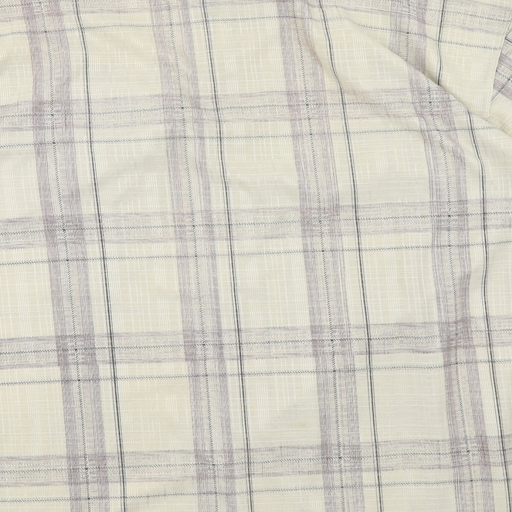 Zee Pnayer Mens Beige Plaid   Button-Up Size L
