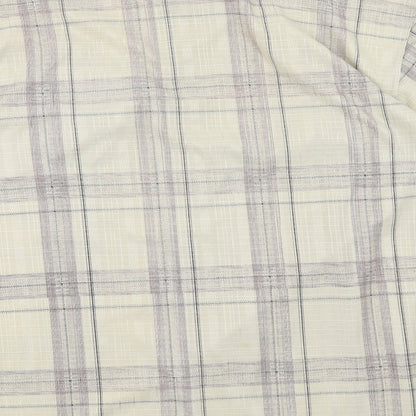 Zee Pnayer Mens Beige Plaid   Button-Up Size L