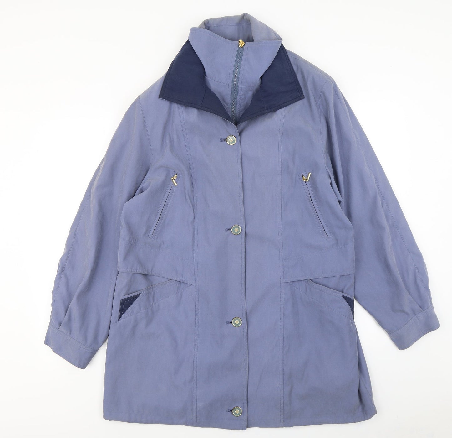 Lawrayne Womens Blue   Overcoat Coat Size 14