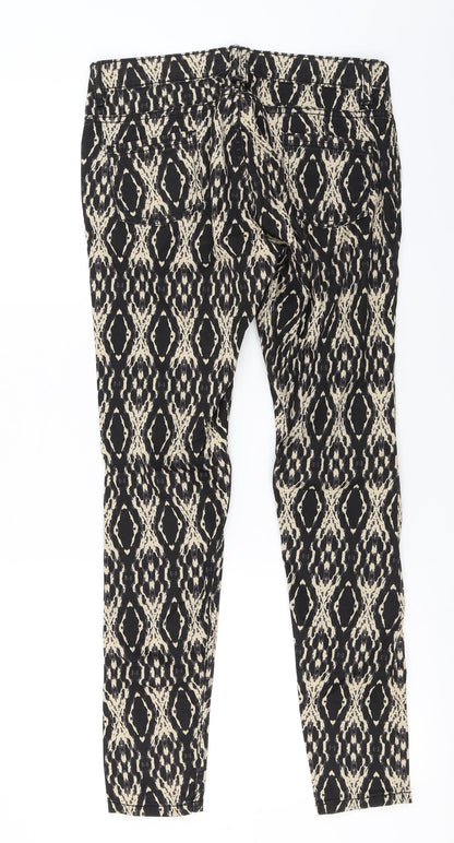 Hey Womens Brown Argyle/Diamond Denim Skinny Jeans Size 28 in L27 in
