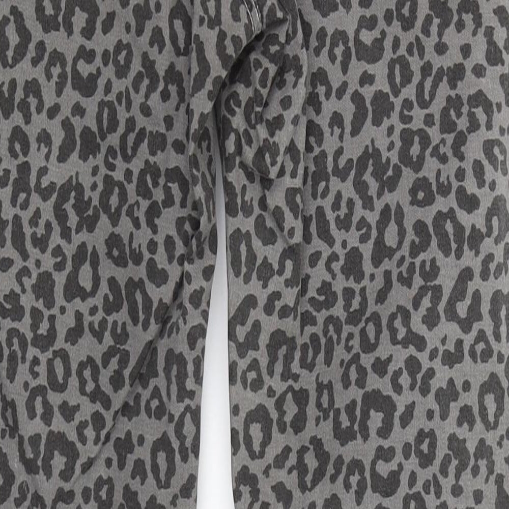 ASOS Womens Grey Animal Print Denim Skinny Jeans Size 8 L24 in