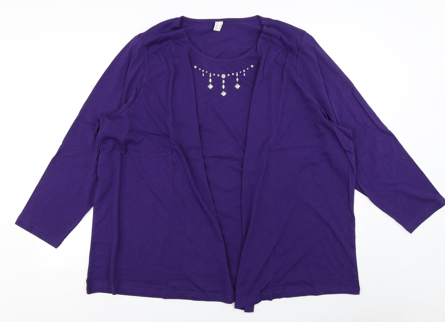 Womens UK Size 2 Preworn Purple Basic T-Shirt
