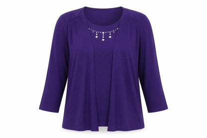 Womens UK Size 2 Preworn Purple Basic T-Shirt