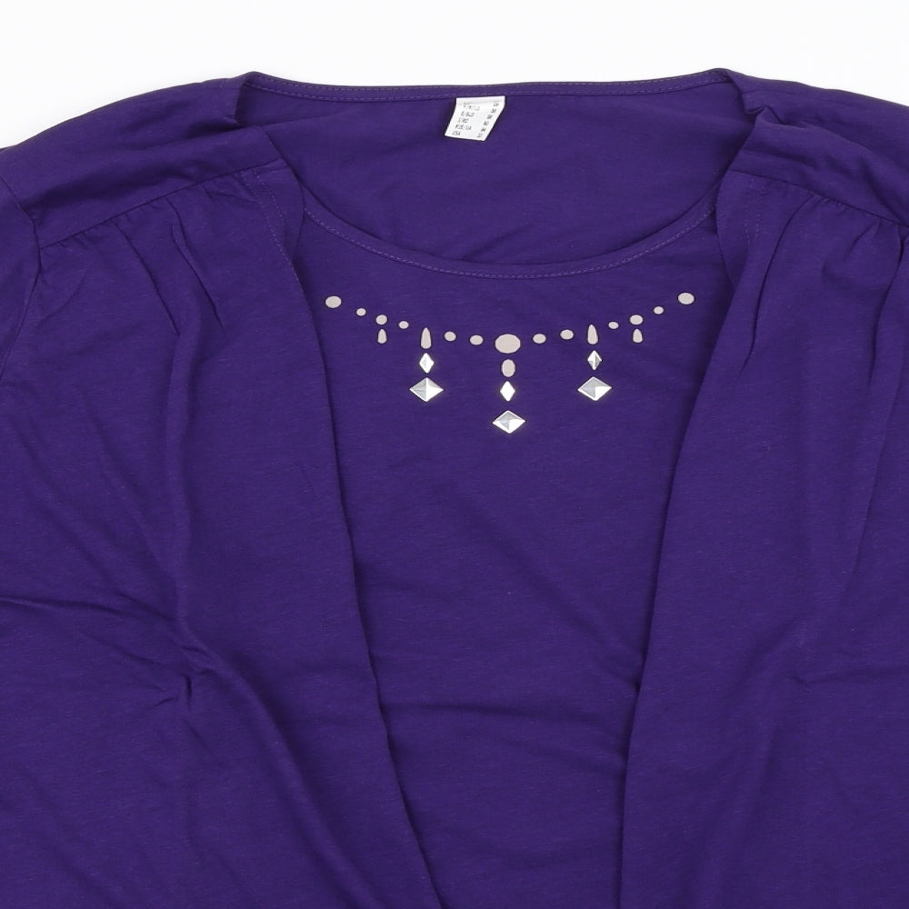 Womens UK Size 2 Preworn Purple Basic T-Shirt