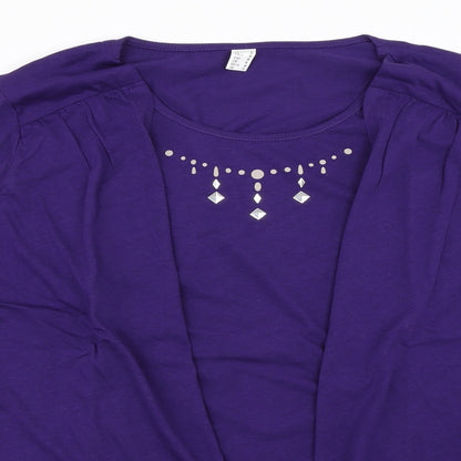 Womens UK Size 2 Preworn Purple Basic T-Shirt