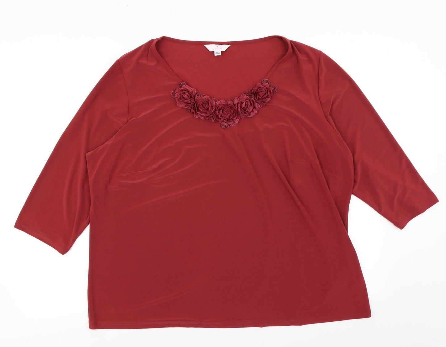 Julipa Womens Red   Basic T-Shirt Size 26