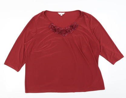 Julipa Womens Red   Basic T-Shirt Size 26