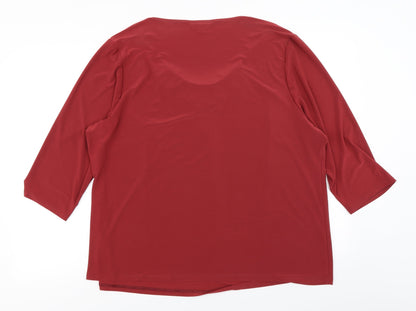 Julipa Womens Red   Basic T-Shirt Size 26