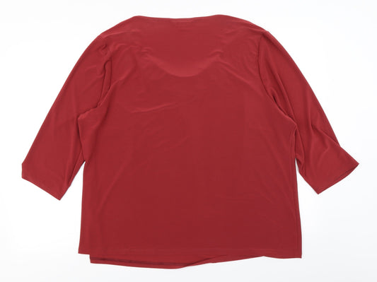 Julipa Womens Red   Basic T-Shirt Size 26