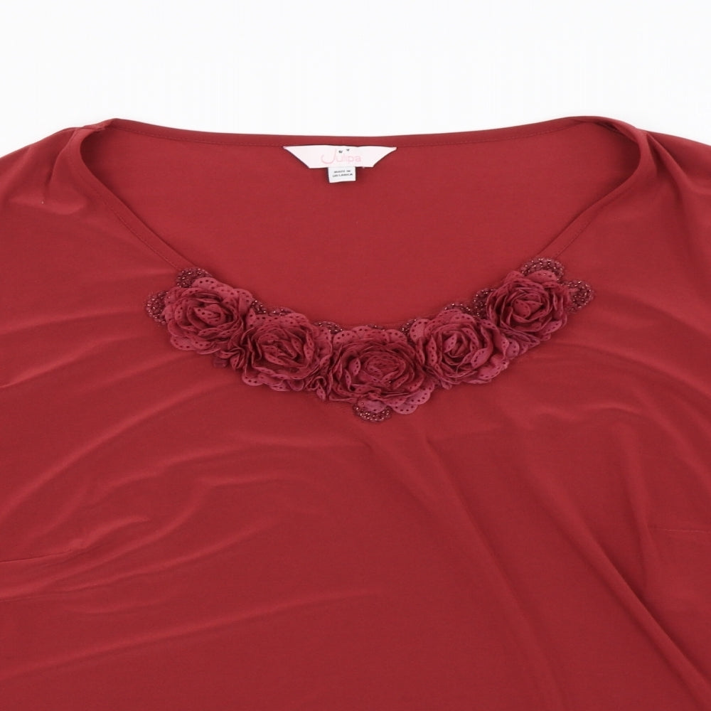 Julipa Womens Red   Basic T-Shirt Size 26
