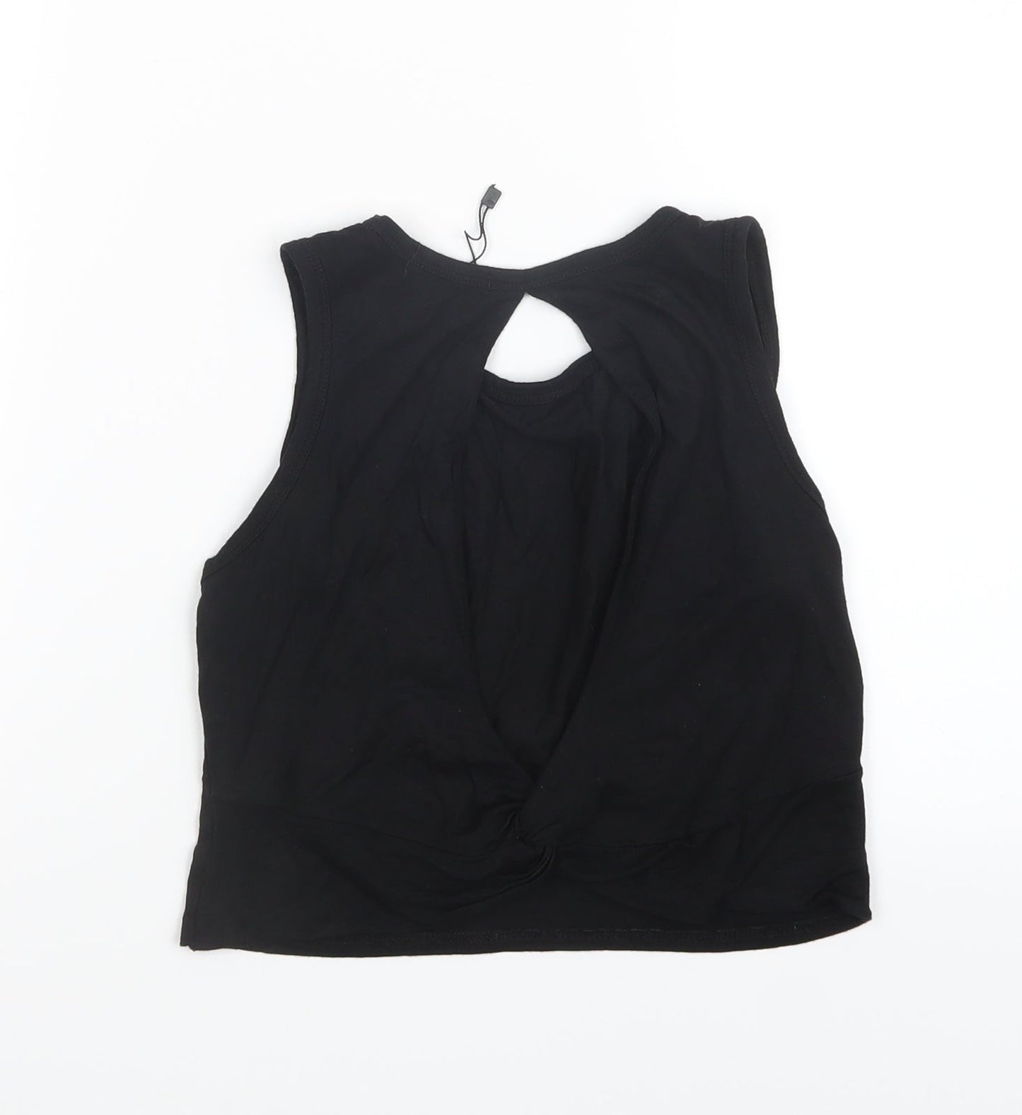 Womens UK Size 6 PRETTYLITTLETHING Black Cropped T-Shirt