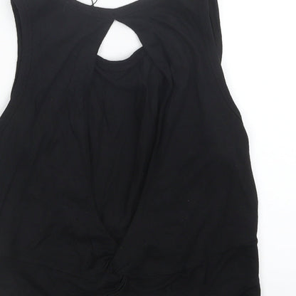 Womens UK Size 6 PRETTYLITTLETHING Black Cropped T-Shirt