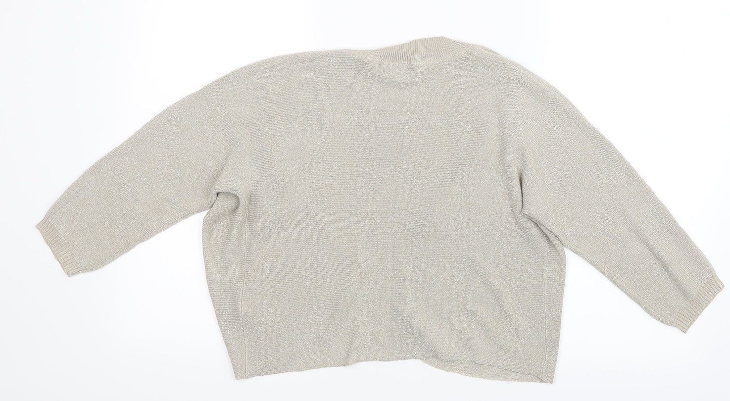 Debenhams Womens Beige  Knit Cardigan Jumper Size 12