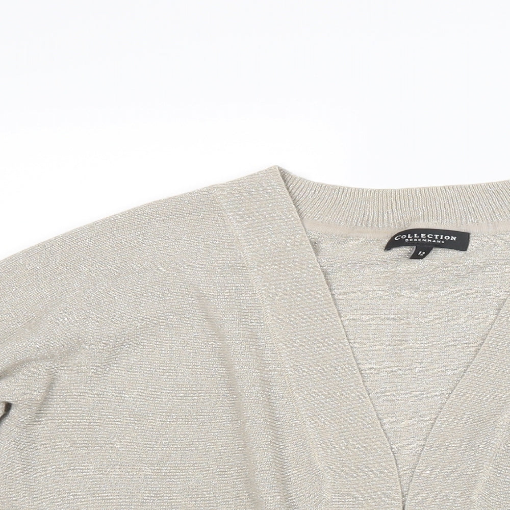 Debenhams Womens Beige  Knit Cardigan Jumper Size 12