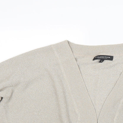 Debenhams Womens Beige  Knit Cardigan Jumper Size 12