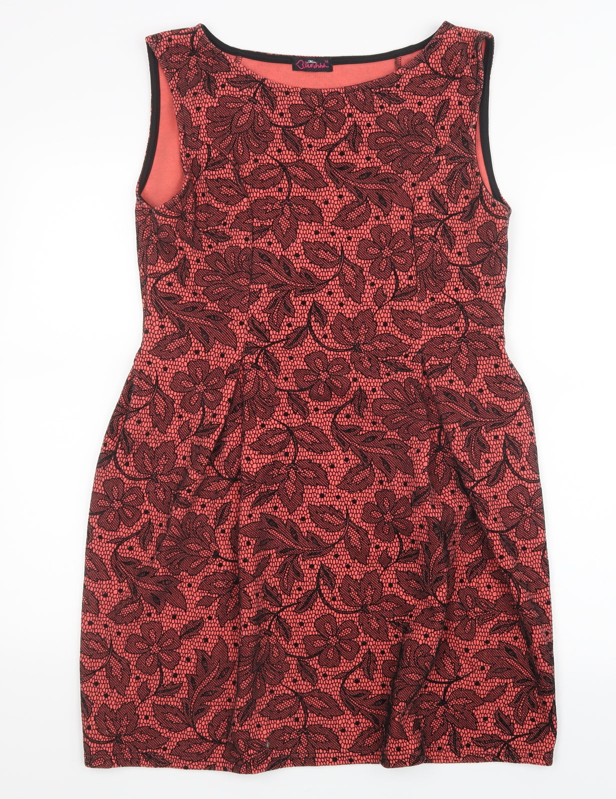 Miss Lush Womens Pink Geometric  A-Line  Size 14