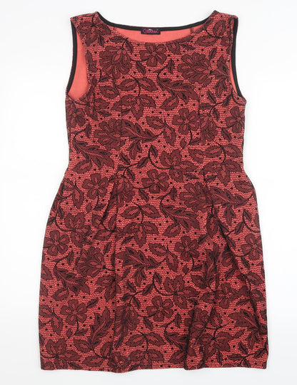 Miss Lush Womens Pink Geometric  A-Line  Size 14
