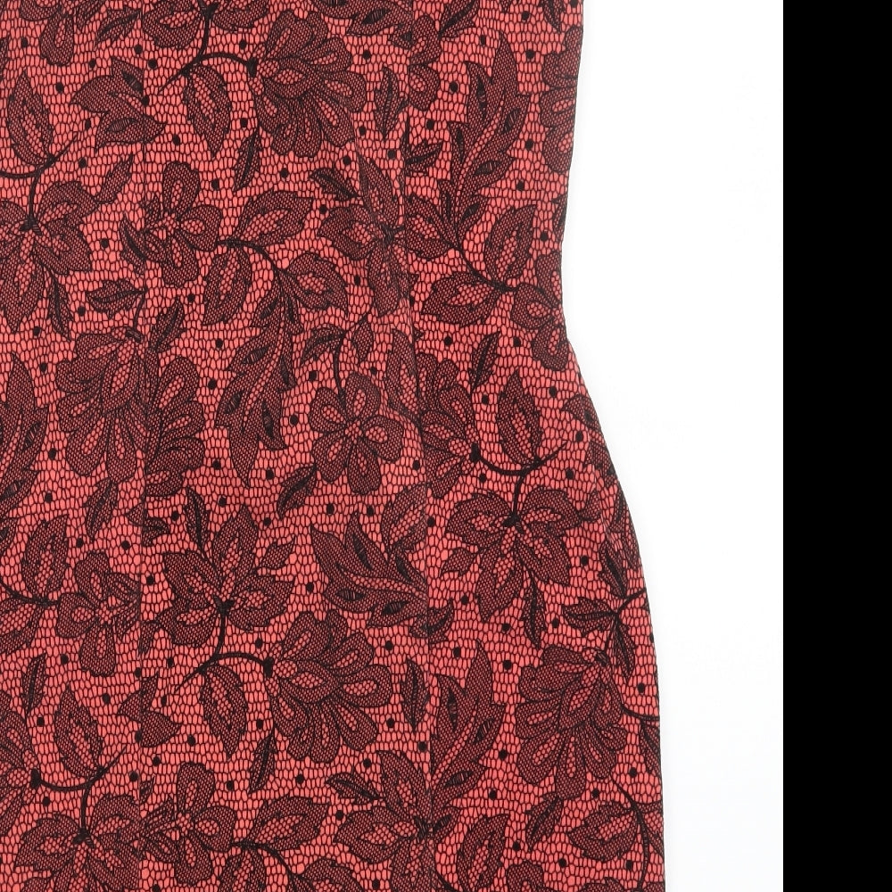 Miss Lush Womens Pink Geometric  A-Line  Size 14