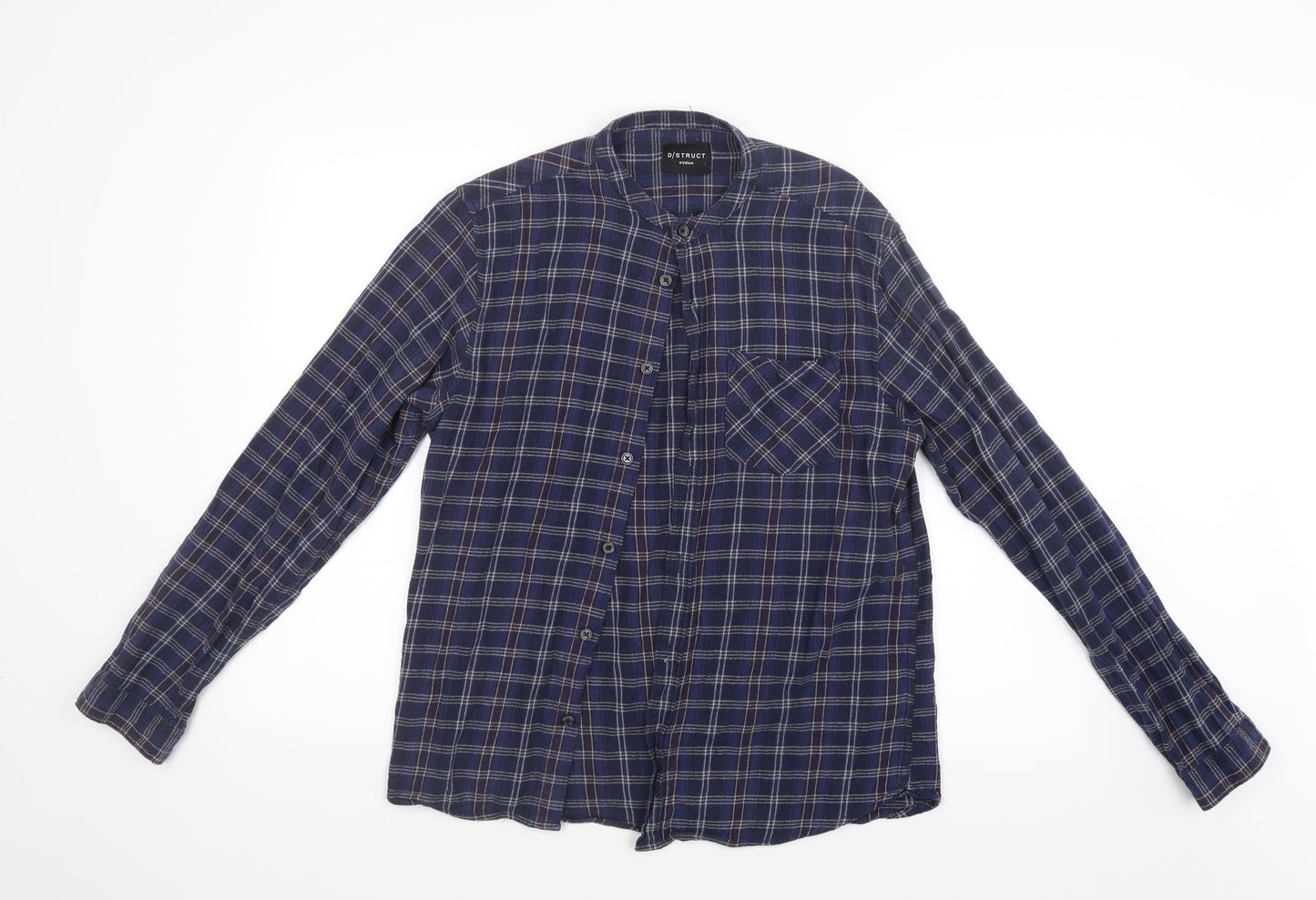 Mens UK Size M D/STRUCT Blue  Button-Up Long Sleeve Casual Shirt