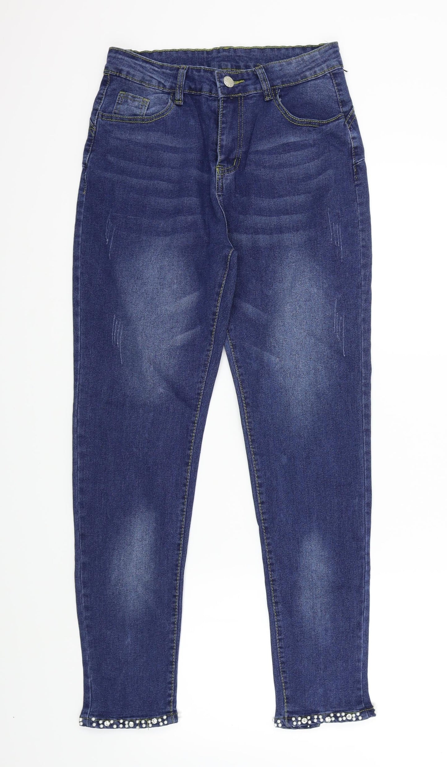 Womens UK Size M Preworn Regular Fit Skinny Blue Jeans