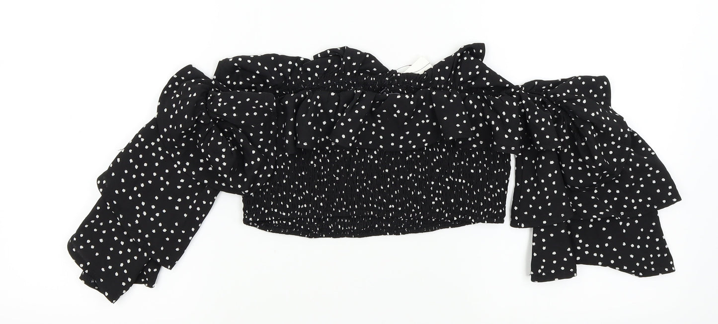 Womens UK Size 10 In the Style Black Basic Blouse