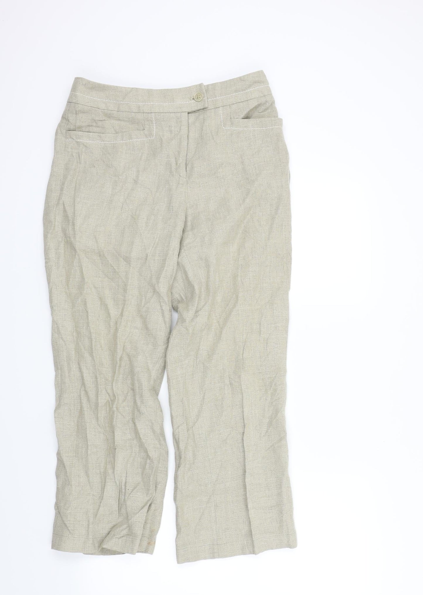 Womens UK Size 32 Preworn Regular Fit  Beige Trousers