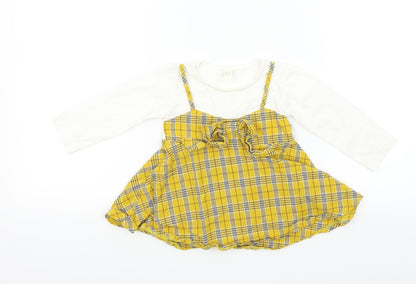 Preworn  White Check  Fit & Flare  Size 3-6 Months