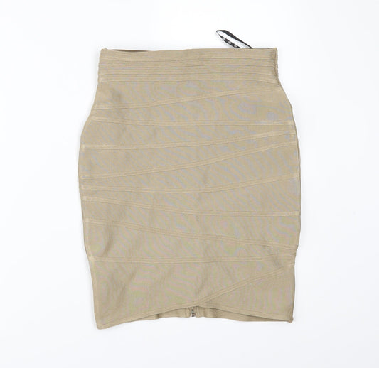 Missguided Womens Gold   Mini Skirt Size 6