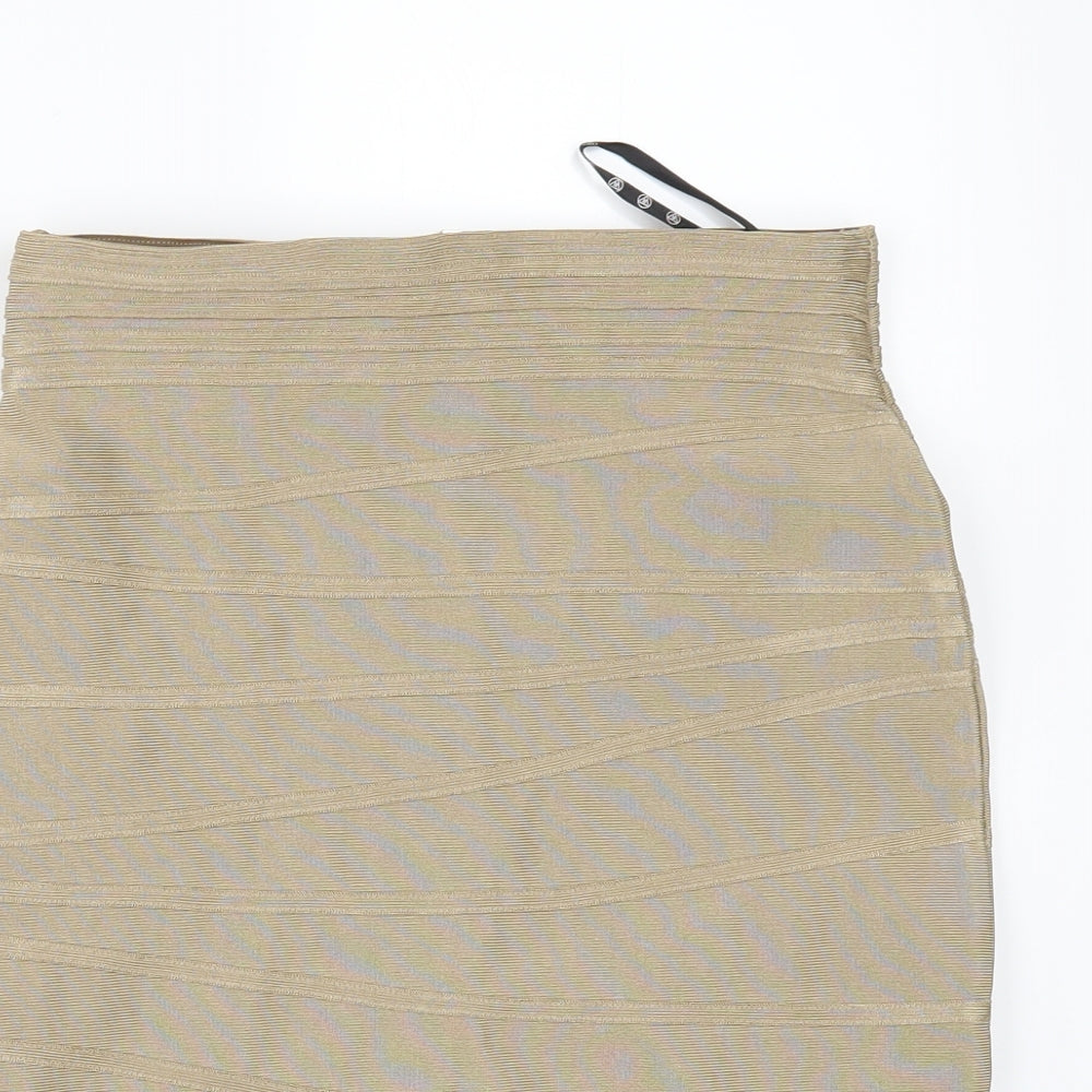 Missguided Womens Gold   Mini Skirt Size 6