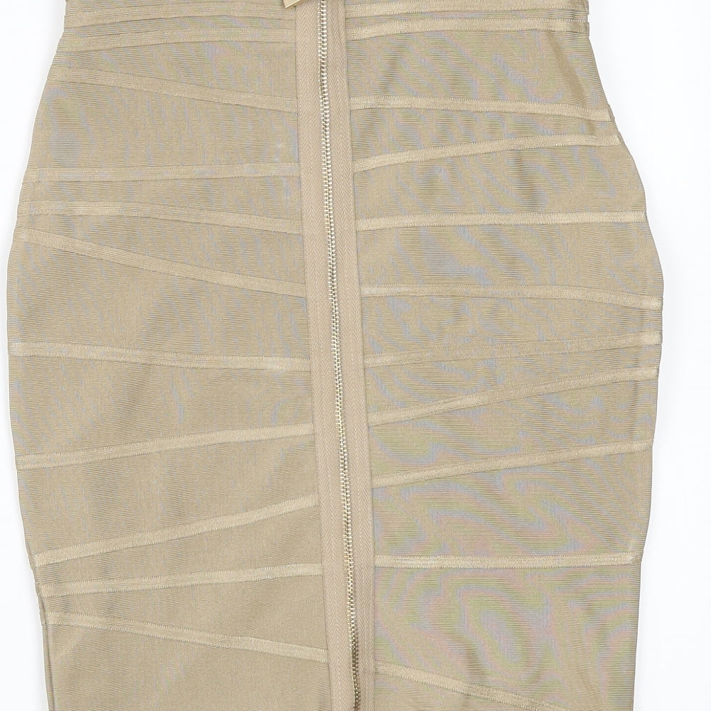 Missguided Womens Gold   Mini Skirt Size 6