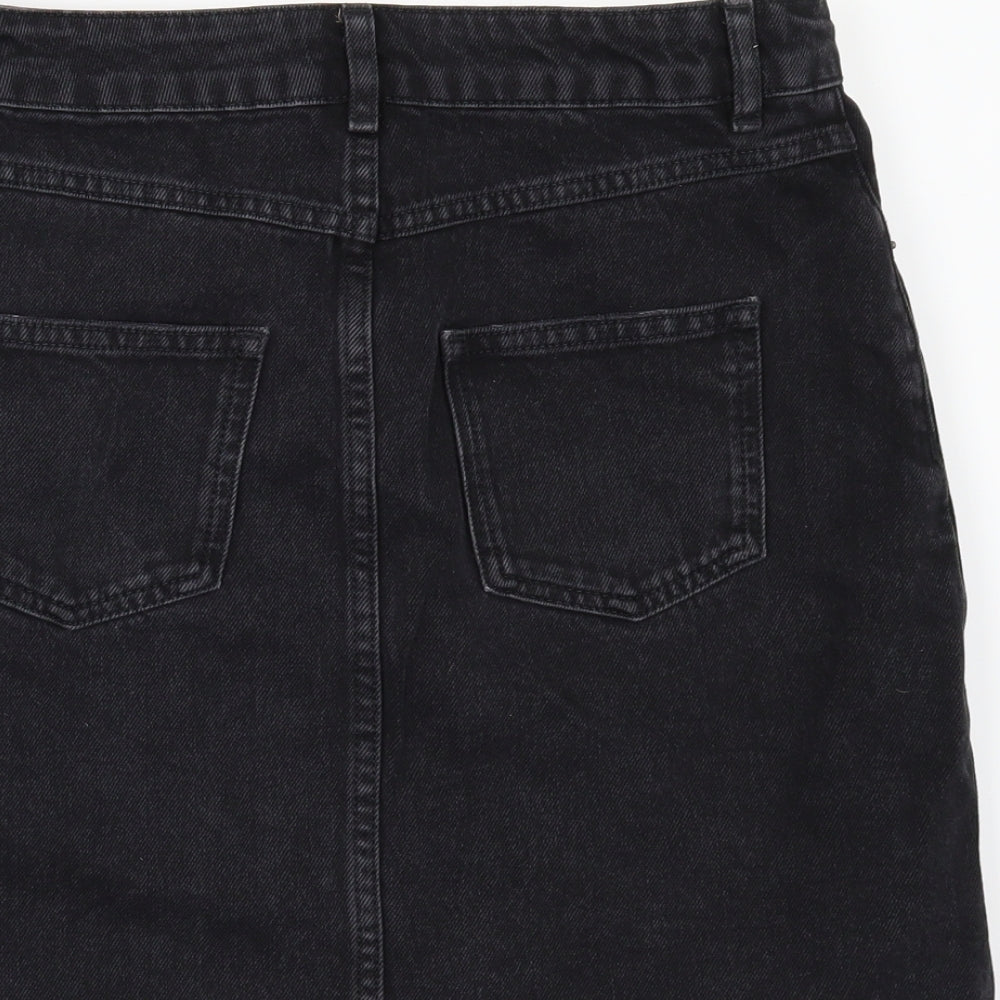 ASOS Womens Black  Denim Mini Skirt Size 6