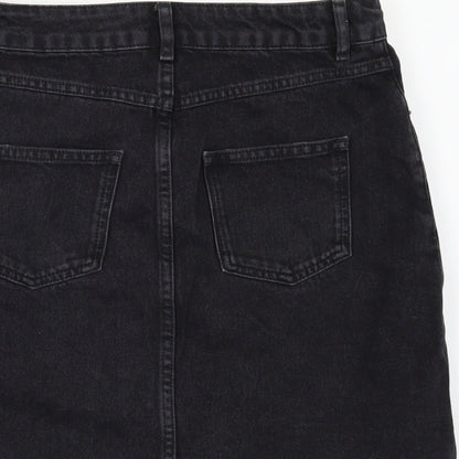 ASOS Womens Black  Denim Mini Skirt Size 6