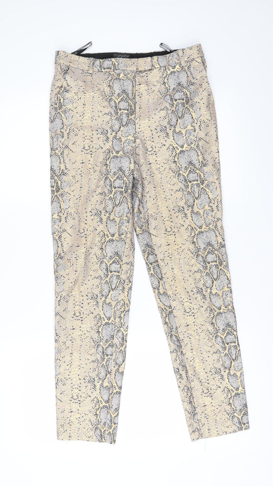 Womens UK Size 6 Topshop Regular Fit  Gold Trousers