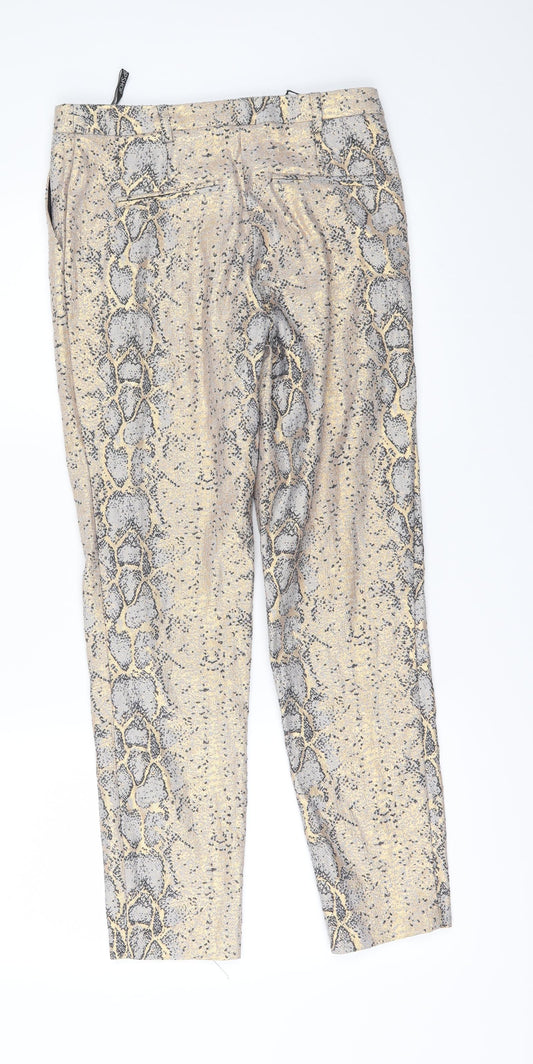 Womens UK Size 6 Topshop Regular Fit  Gold Trousers