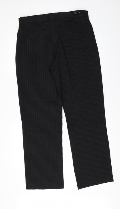 signet Mens Black Striped  Trousers  Size 32 in L30 in