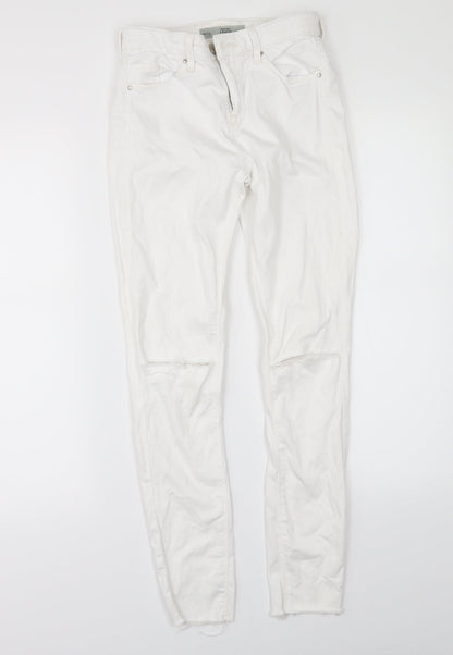 Topshop Womens White  Denim Skinny Jeans Size 25 in L26 in