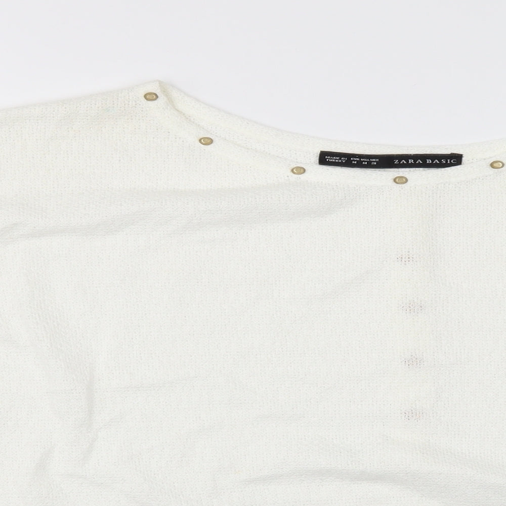 Womens UK Size M Zara White Basic Blouse