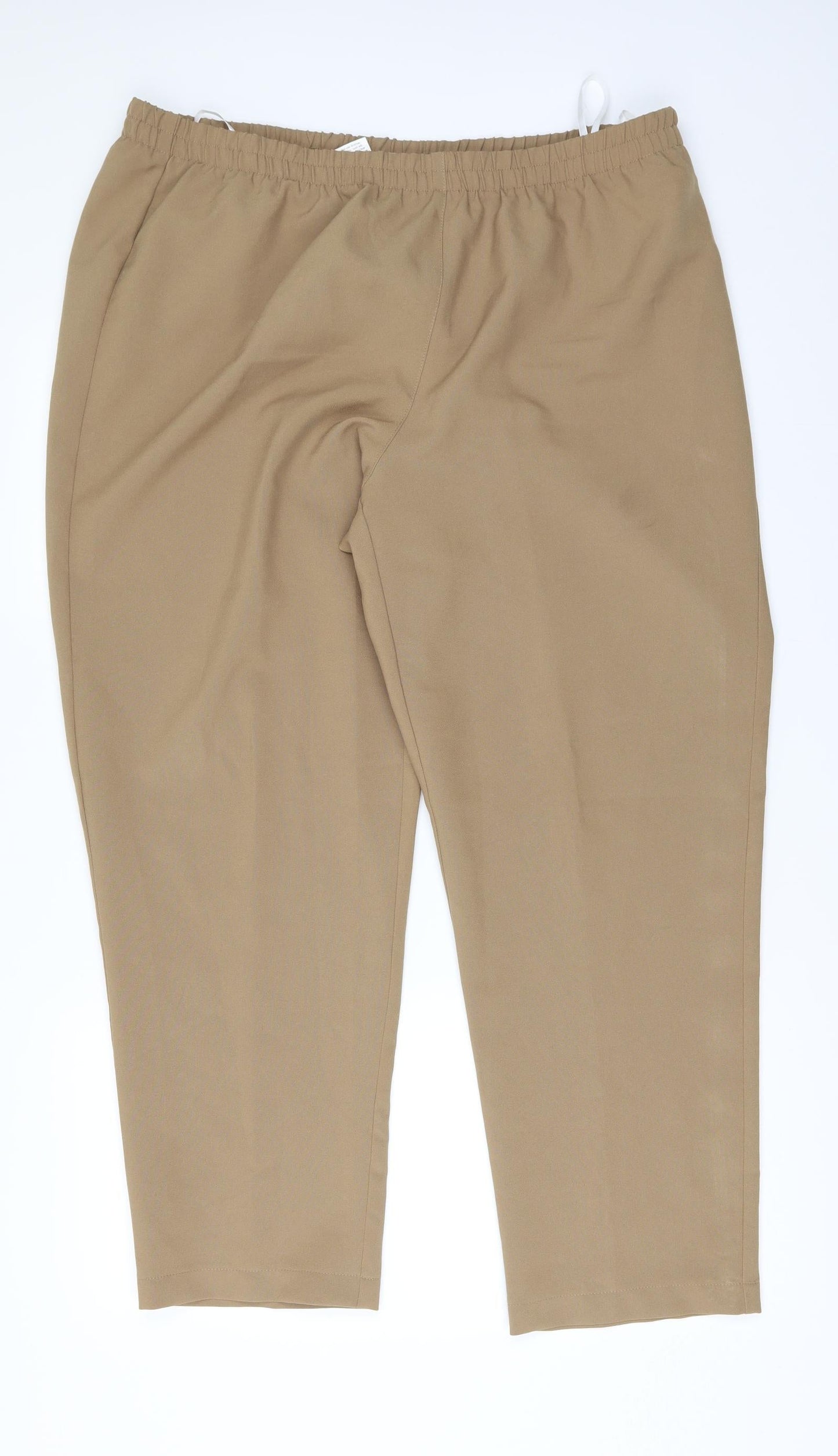 Womens UK Size 22 Preworn Regular Fit  Brown Trousers