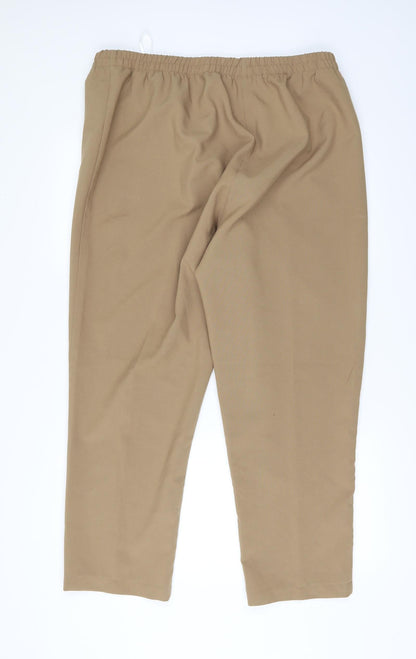 Womens UK Size 22 Preworn Regular Fit  Brown Trousers