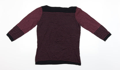 NEXT Womens Black Striped  Pullover Jumper Size 12