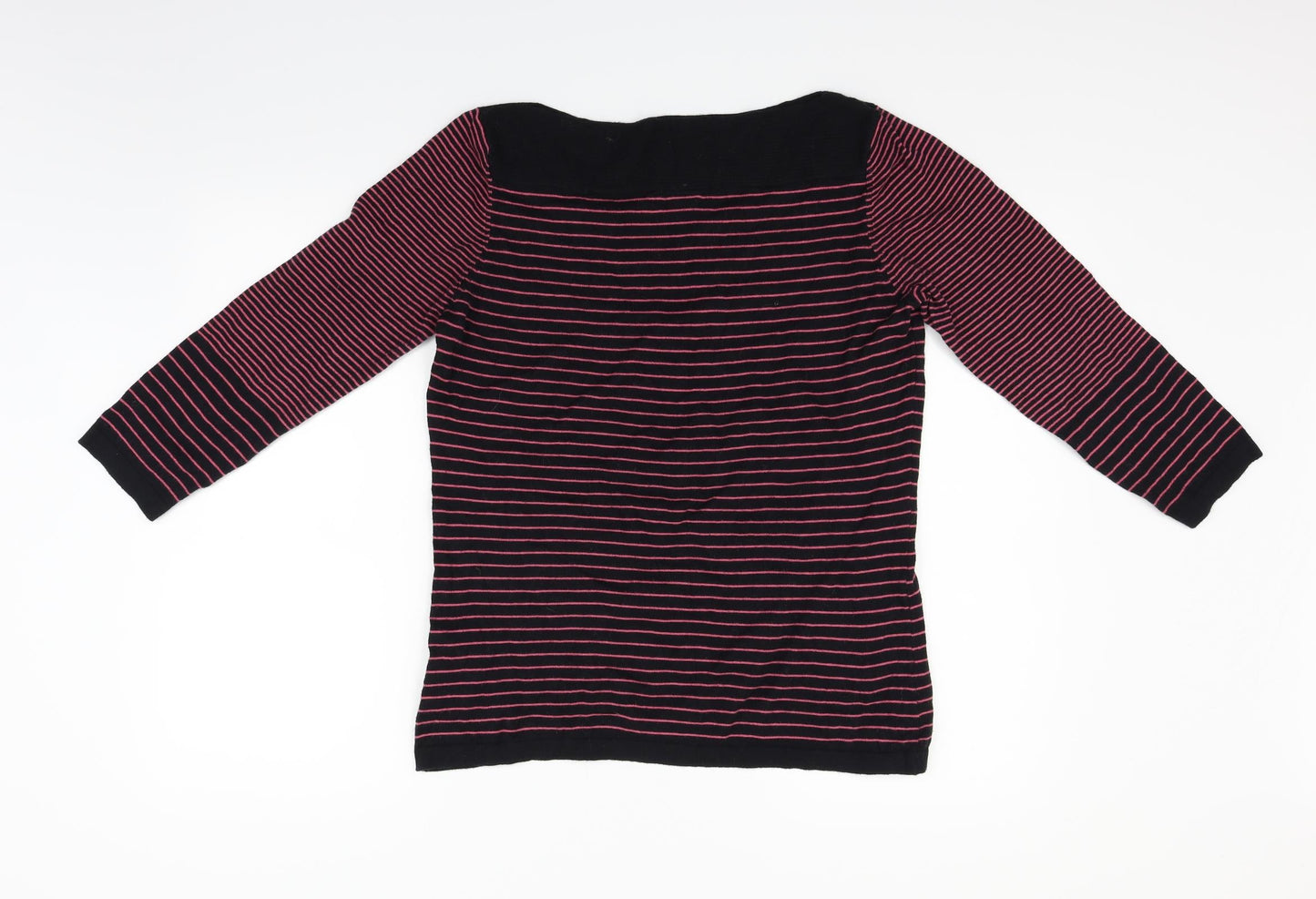 NEXT Womens Black Striped  Pullover Jumper Size 12