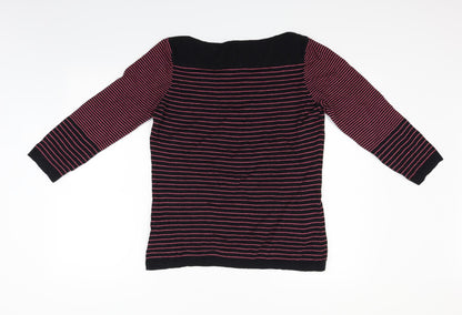 NEXT Womens Black Striped  Pullover Jumper Size 12