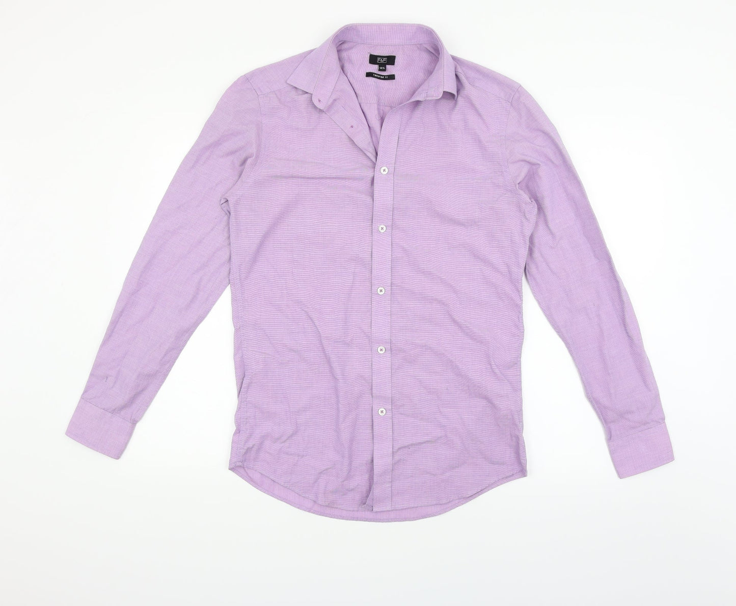 F&F Mens Purple    Button-Up Size 14.5